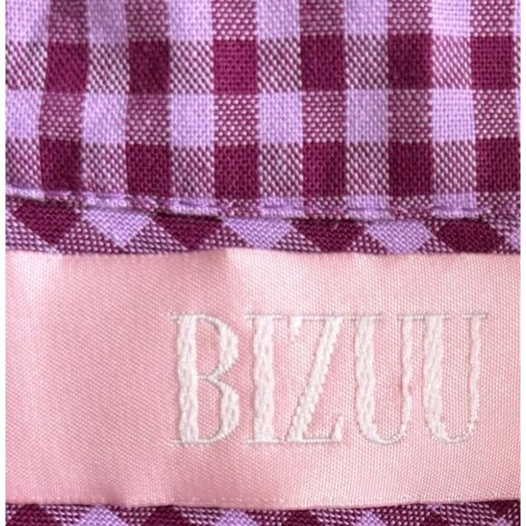 Bizuu Womens Long Sleeve Checkered Pattern Dress Pink Size 40 - Picture 8 of 11